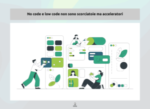 Illustrazione sul no code e low code come acceleratori di innovazione e produttività digitale.